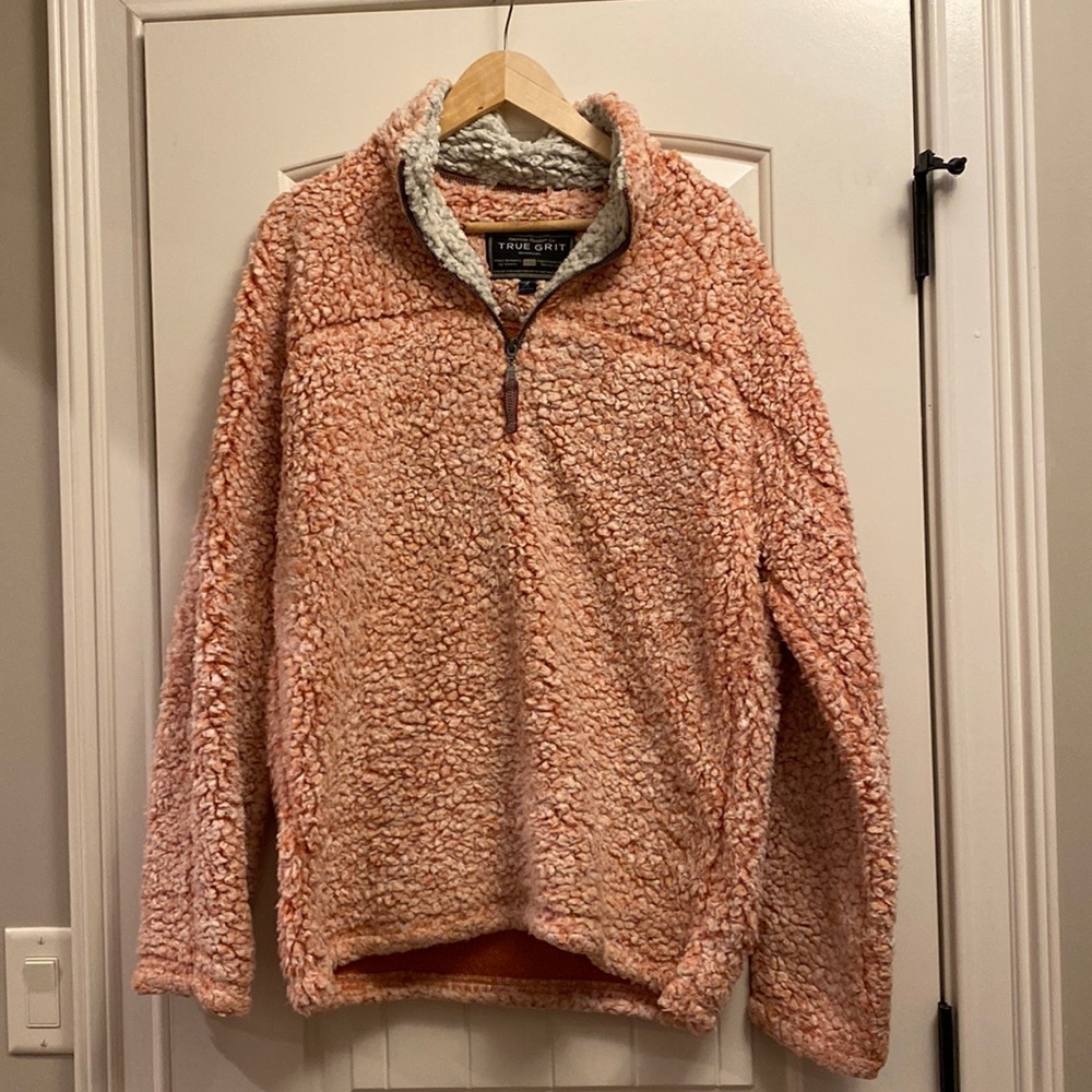 True Grit 1/4 Zip Sherpa Pullover Jacket, Size Small